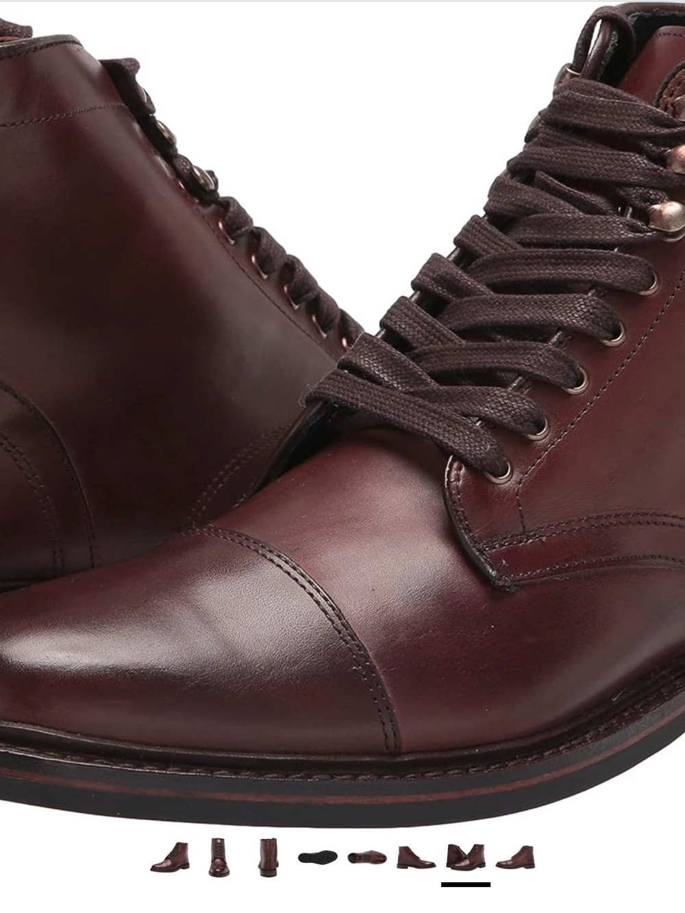 Allen Edmonds Men's Ox Blood Leather Cap-Toe Lace-Up Boots